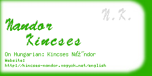 nandor kincses business card